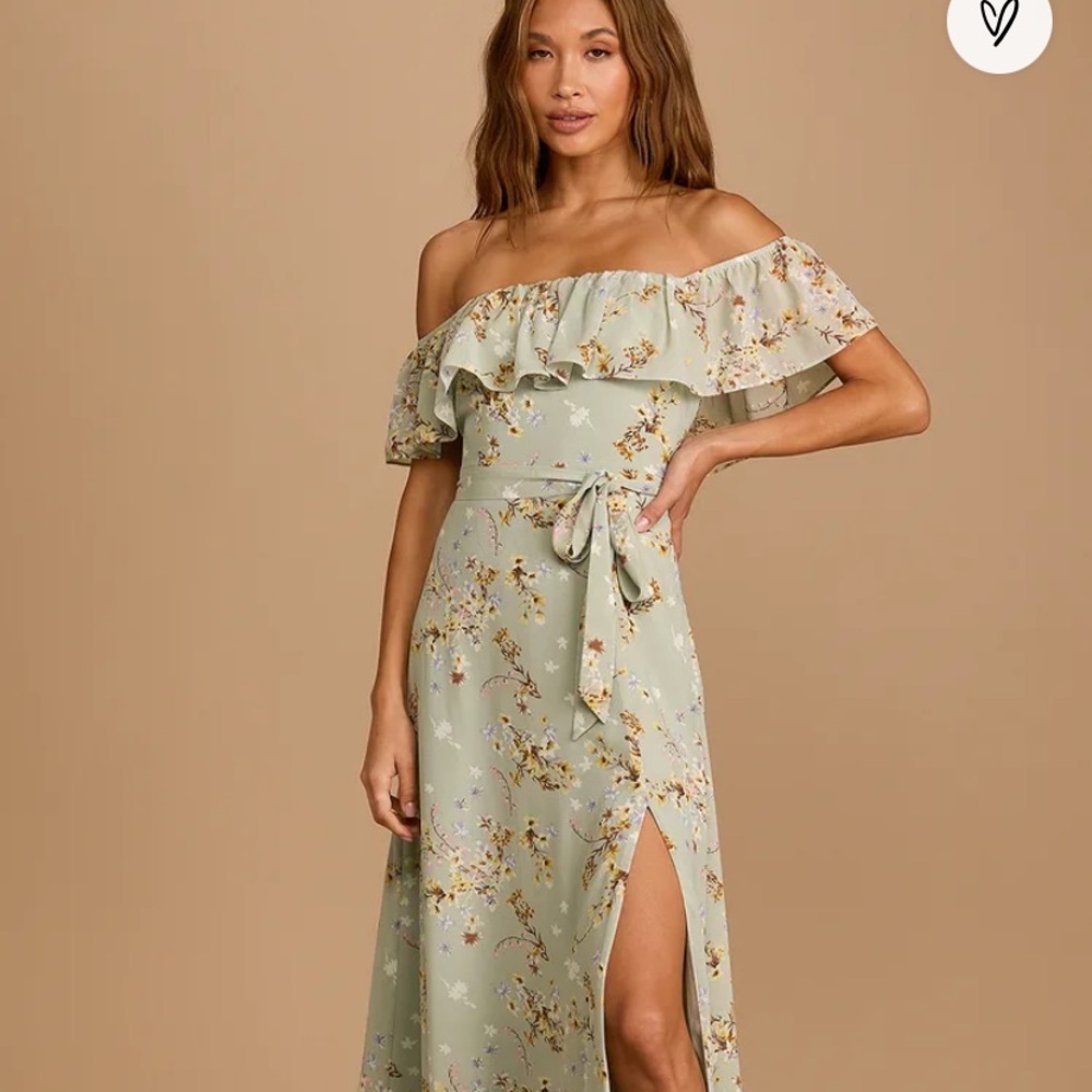 Mint Green Floral Print Off-the-Shoulder Dress
Lulus